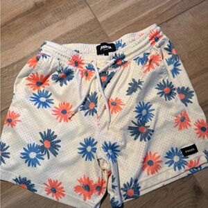 RSQ Floral Print Men Shorts - Cream, Blue, and Orange